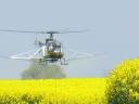 Aerial fertilizer spraying, spraying