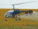 Aerial fertilizer spraying, spraying