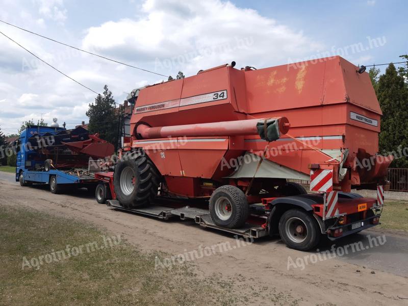 Dodávka kombajnu po celej krajine! Rába, silo, samohybná chemická, kamiónová, strojná doprava