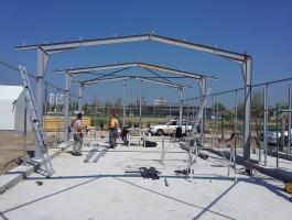 12 x 12 x 4,5 fedett tároló, gépszín, szénatároló