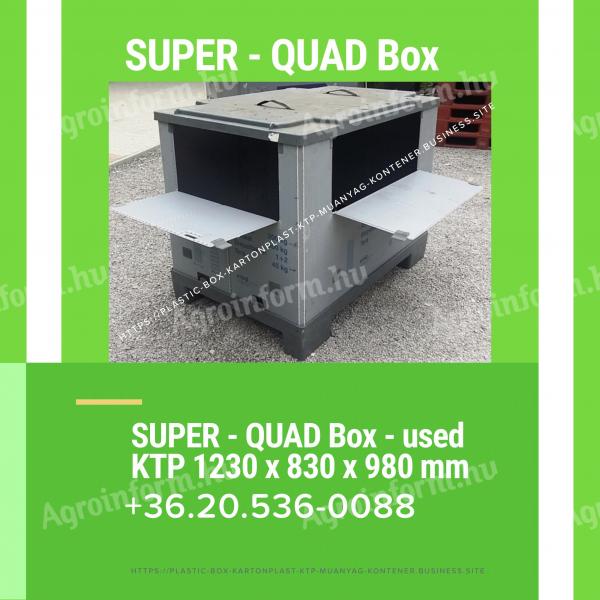 SUPER - QUAD 06.20.536-0088 Box - használt kartonplast műanyag láda - KTP 144 888