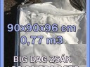 Bigbag zsák becső-kicső,  használt 90x90x96 cm 580 Ft./db,  előrendelést felveszünk:1.000