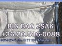 Bigbag zsák becső-kicső,  használt 90x90x96 cm 580 Ft./db,  előrendelést felveszünk:1.000