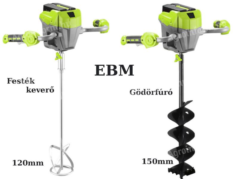 EBM gödörfúró .Akkumulátoros 200mm fúró és festék keverő