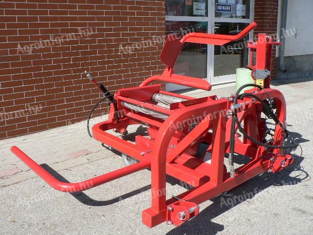 BARGAM FP-60 small round bale wrapper with counter and side pick-up fork/automatic stop