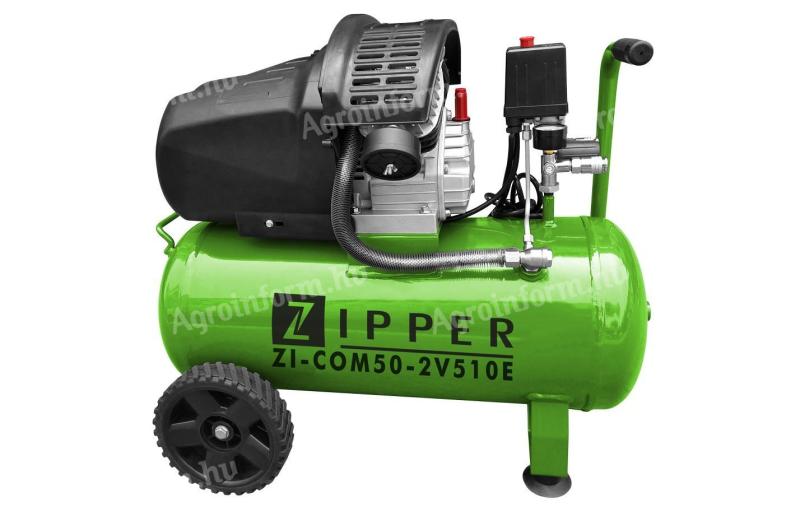 Kompressor, 2 Zylinder, ölgeschmiert - V-Zylinder, 2200 W, 50 L, 10 Bar * ZIPPER ZI-COM 50-2V510E