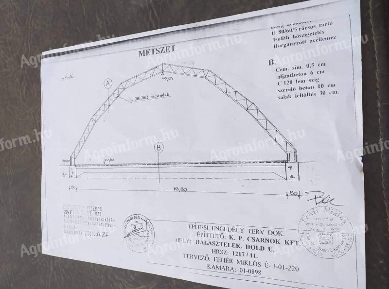 Okvir dvorane 20 x 60 m, celoten, razstavljen za prodajo