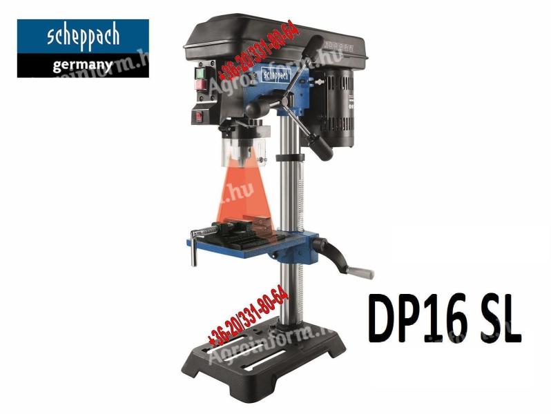 Stubna bušilica sa postol̂em 550 W, lasersko centriran̂e, 5 brzina * Scheppach DP16SL *