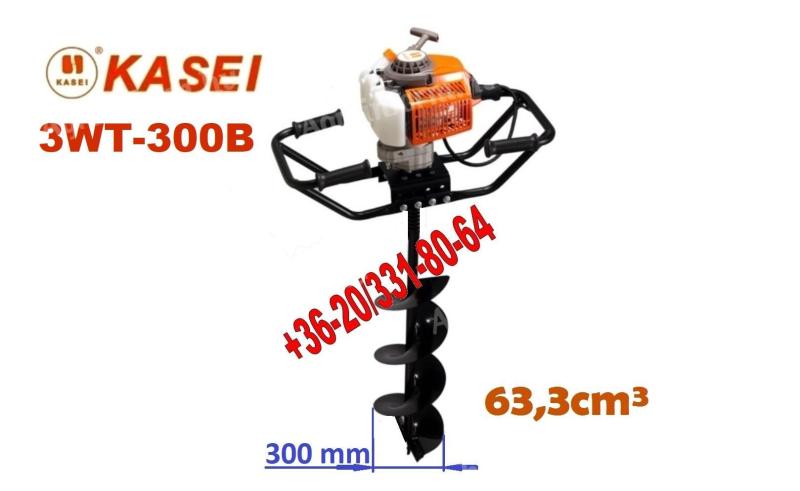 Earth drill, pit drill, 2-use soil drill 63,3 cm³ + 300 x 800 mm drill bit * KASEI 3WT-300B