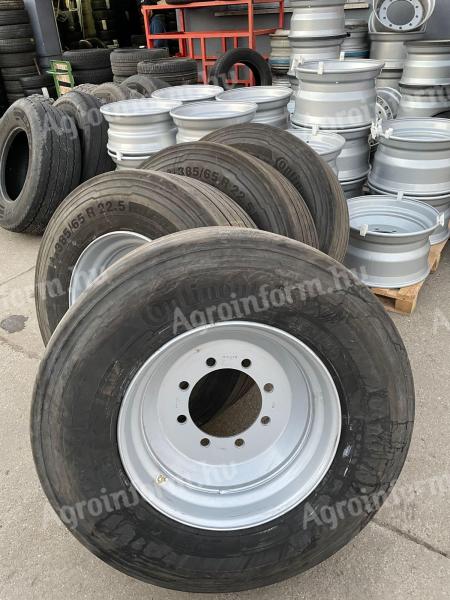 Predám použité pneumatiky rozmeru 385/65R22,5 na prívesy HW6011 a 8011 za kolesá nákladného auta