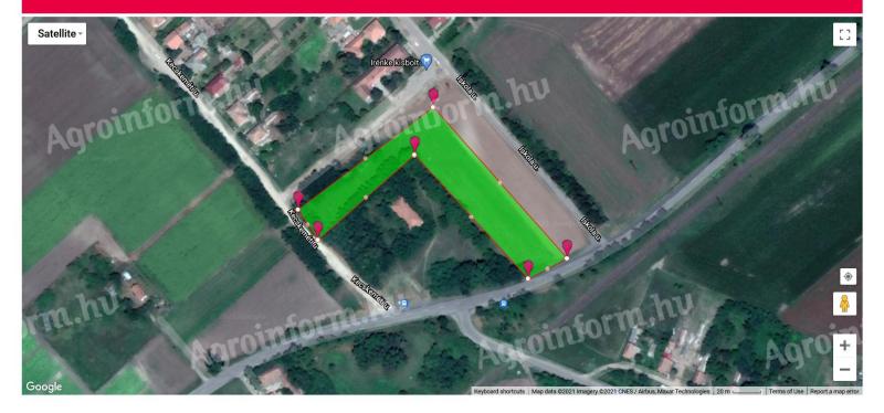 Plin, voda i struja na granici unutarnjeg područja, u Tiszaalpáru, površine 5726 m²