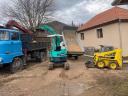 Mechanical earthmoving with mini-truck, bobcats, goods transport