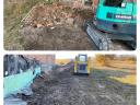 Mechanical earthmoving with mini-truck, bobcats, goods transport