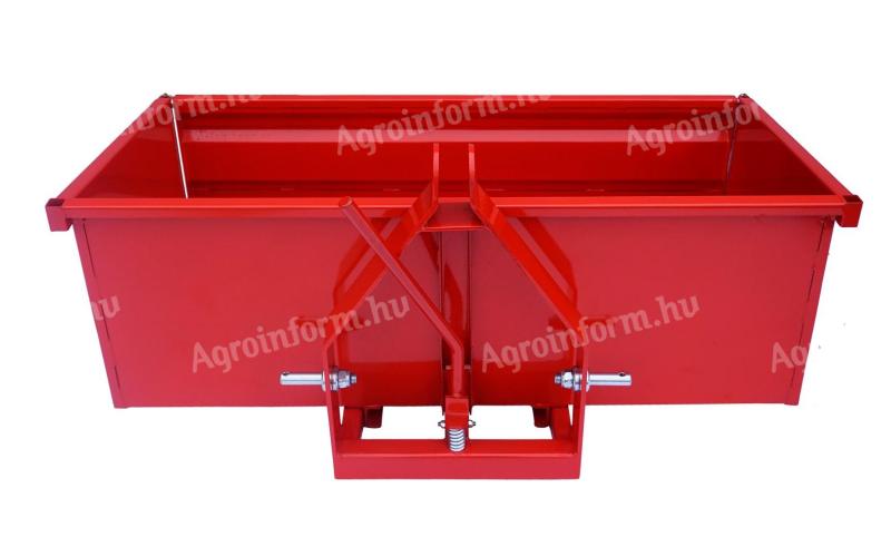 New three-point hitch, 150 cm wide, tilting transport box for small tractors