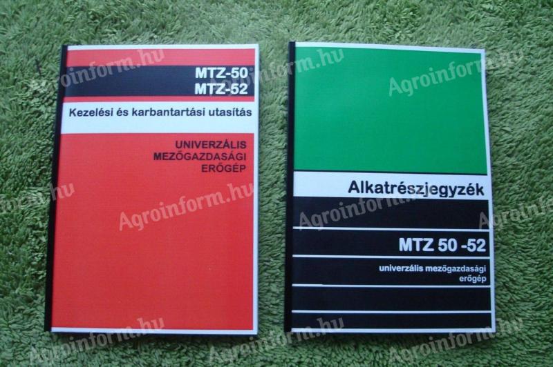 MTZ 50, 52 user manual and spare parts catalogue