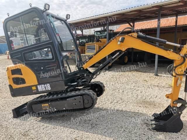 MR18 cab-mounted rotary excavator with hydraulic boom, hydraulic quick coupler