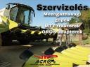 Mezőgazdasági gépek,  MTZ traktorok,  OROS adapterek javítása,  szervizelése