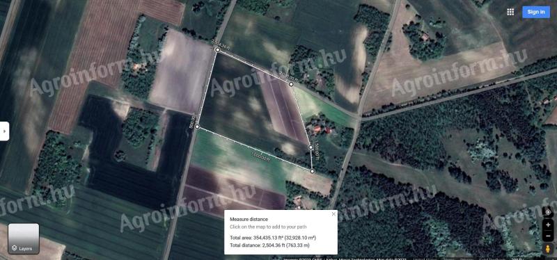 Kunadacsi 3.3 hectares of arable land for sale