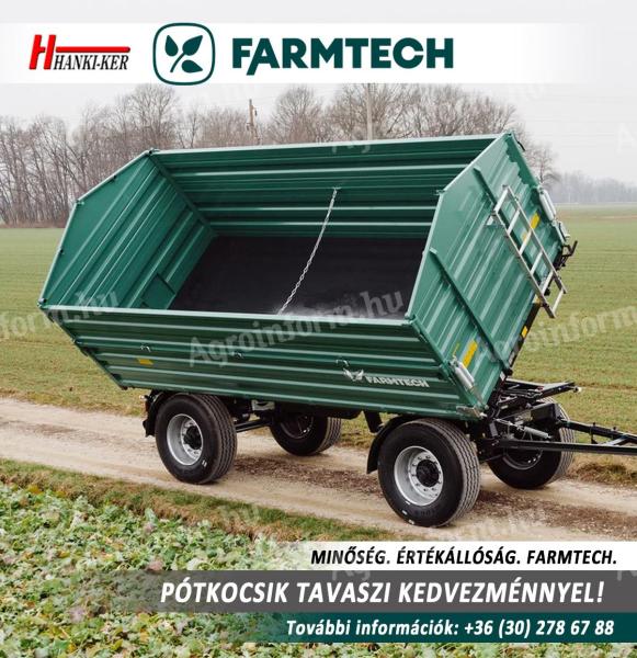 FARMTECH 2 tengelyes billenőplatós pótkocsik KÉSZLET KEDVEZMÉNNYEL