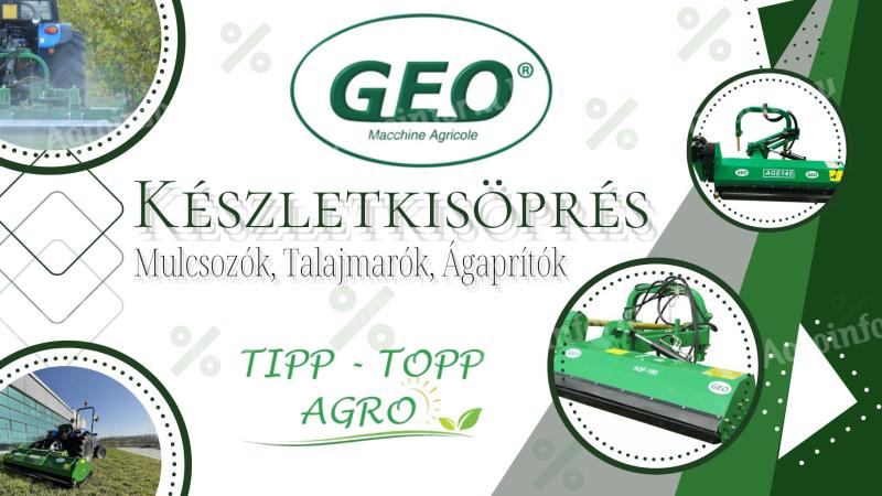 Készletkiárusítás Geo gépek mulcsozó,  szárzúzó,  talajmaró,  ágaprító 85-240cm munkaszélességig