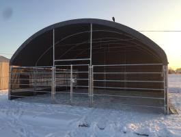 Állattartó sátor 10 m x 10 m x 4,5 m raktárról