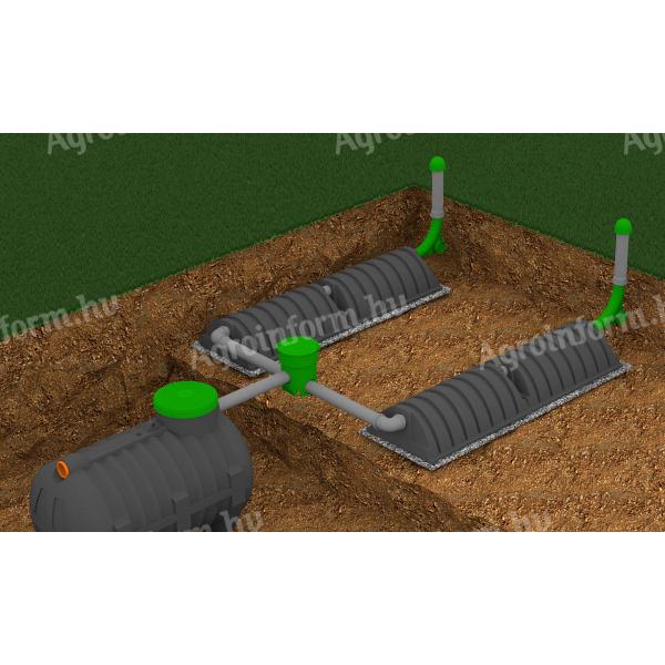 Domestic sewage treatment small installation 2000 l tunnel