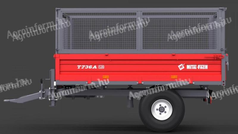 Aratási készletkiárusítás Metal-Fach Egytengelyes Mezőgazdasági Pótkocsi T-736A (25)