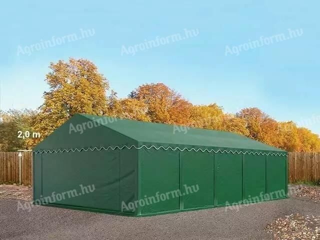 Professional storage tent 5x10 m, 500 g/m² with dark green tarpaulin