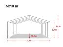 Profi-Lagerzelt, Lagerzelt 5x10 m, 500 g/m² mit dunkelgrüner Plane