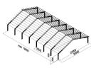 Storage hall riding arena unsupported frame structure