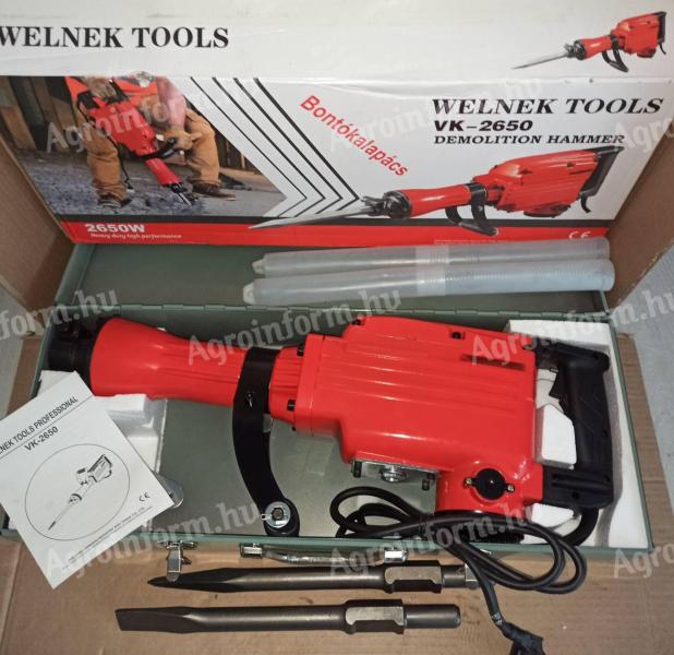 Bontókalapács,  Fúrókalapács,  Vésőgép 55 Joule 2650W * Welnek Tools VK-2650 * SDS HEX befog