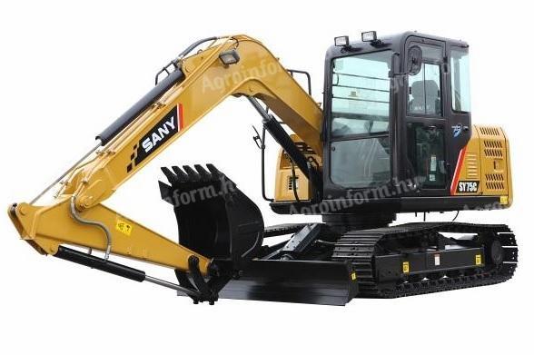 SANY SY75C rubber track excavator, 5 years or 10 000 hours warranty