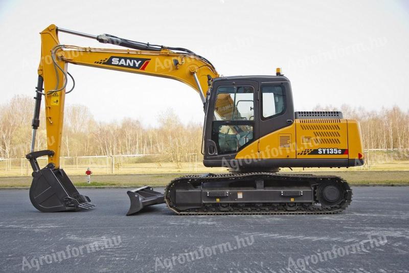 Sany SY135C crawler excavator, warranty 5 years or 10 000 hours