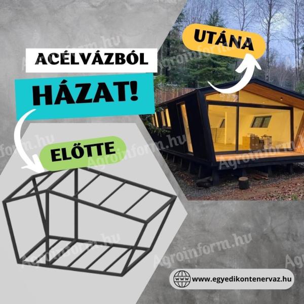 Mobile home frame, container frame, exclusive metal structure