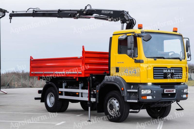 МАН ТГМ 18.280 - 4к4 дампер - камион кран Еуро 4