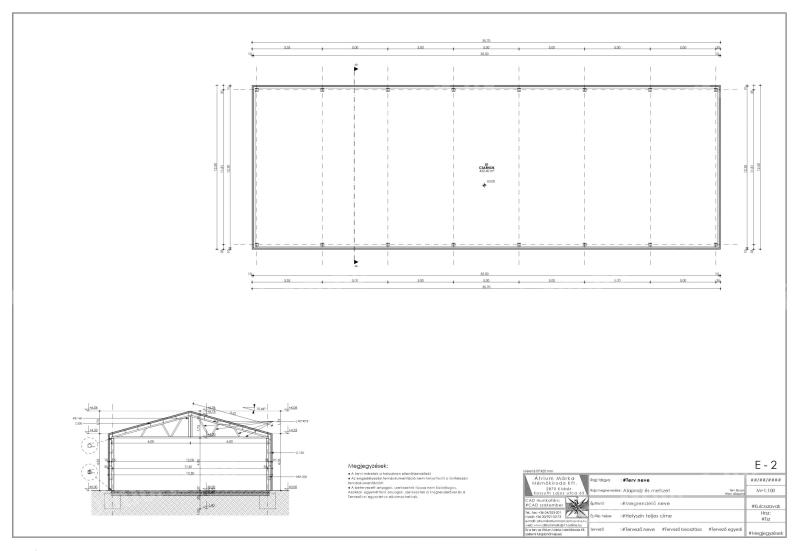 Csarnok lovarda tároló váz szerkezet 12,5 m x 35 m x 5,7 m