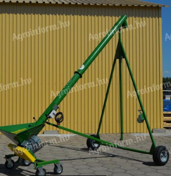 M-ROL 6 metre auger with hopper, with stand, 10 tonnes per hour