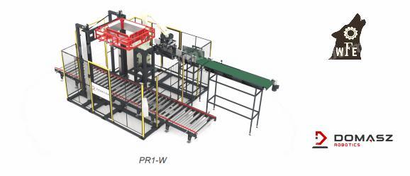 DOMASZ nagyhatékonyságú robotizált palettázó gépsor eladó a Wolfoodengineering Kft.-től