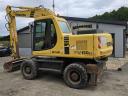 Komatsu PW150 gumikerekes forgókotró