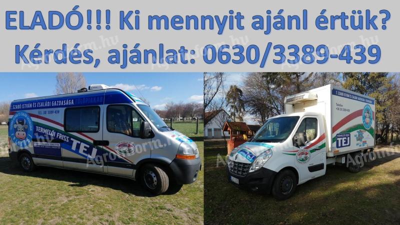 Renault Master kisteherautók (tejszállításra,  tejkiadagolásra alkalmas)