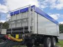 Tipping platform, 2-compartment crop and feed trailer with blower discharge