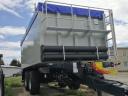 Tipping platform, 2-compartment crop and feed trailer with blower discharge