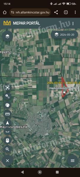 5.86 hectares of arable land for sale in Hajdúszoboszló