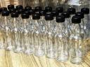 Likőrös pálinkás italos miniüveg palack, lapos üveg üvegpalack