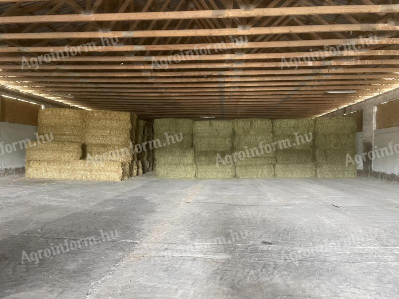 Big cube bales of alfalfa and lawn hay