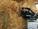 Fixed bale extractor and spreader / STATION-TINE-DOOR