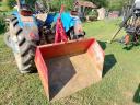 Transport box after tractor, mechanical tilting