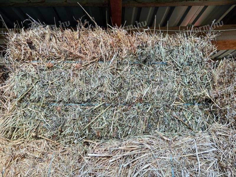 Fragrant, testicle cubes of baled hay for sale from under the roof, also available for delivery