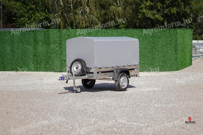 New Martz trailer + number plate, tarpaulin, lock, spare wheel 430 000 Ft