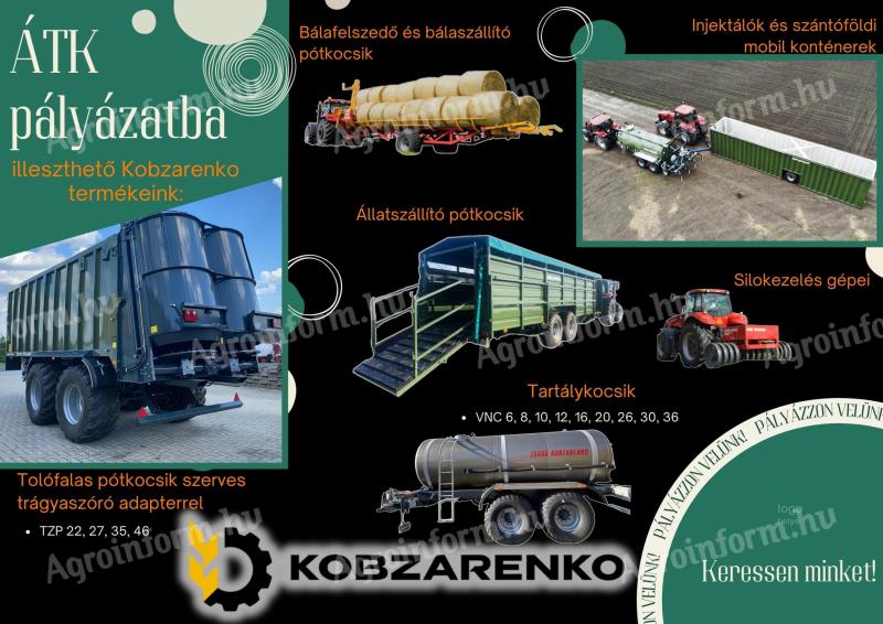 Utilaje agricole pentru procedura de licitație la KC-BÉKÉS Ltd.